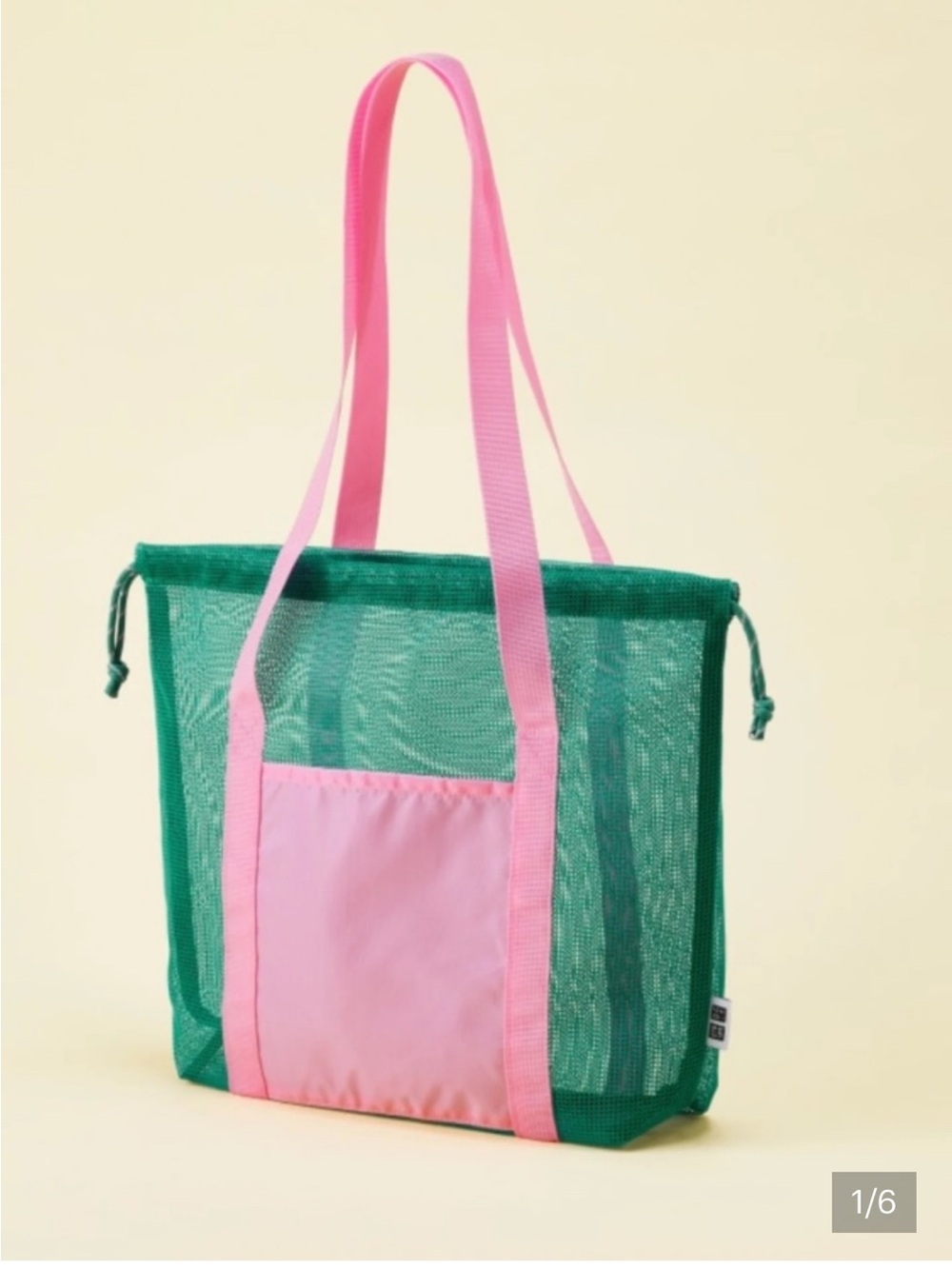 New Uniqlo mesh tote bag with drawstring and front pocket